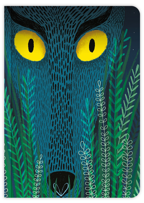 Couverture du carnet de notes A5 Je suis un loup illustrée par Amandine Piu.